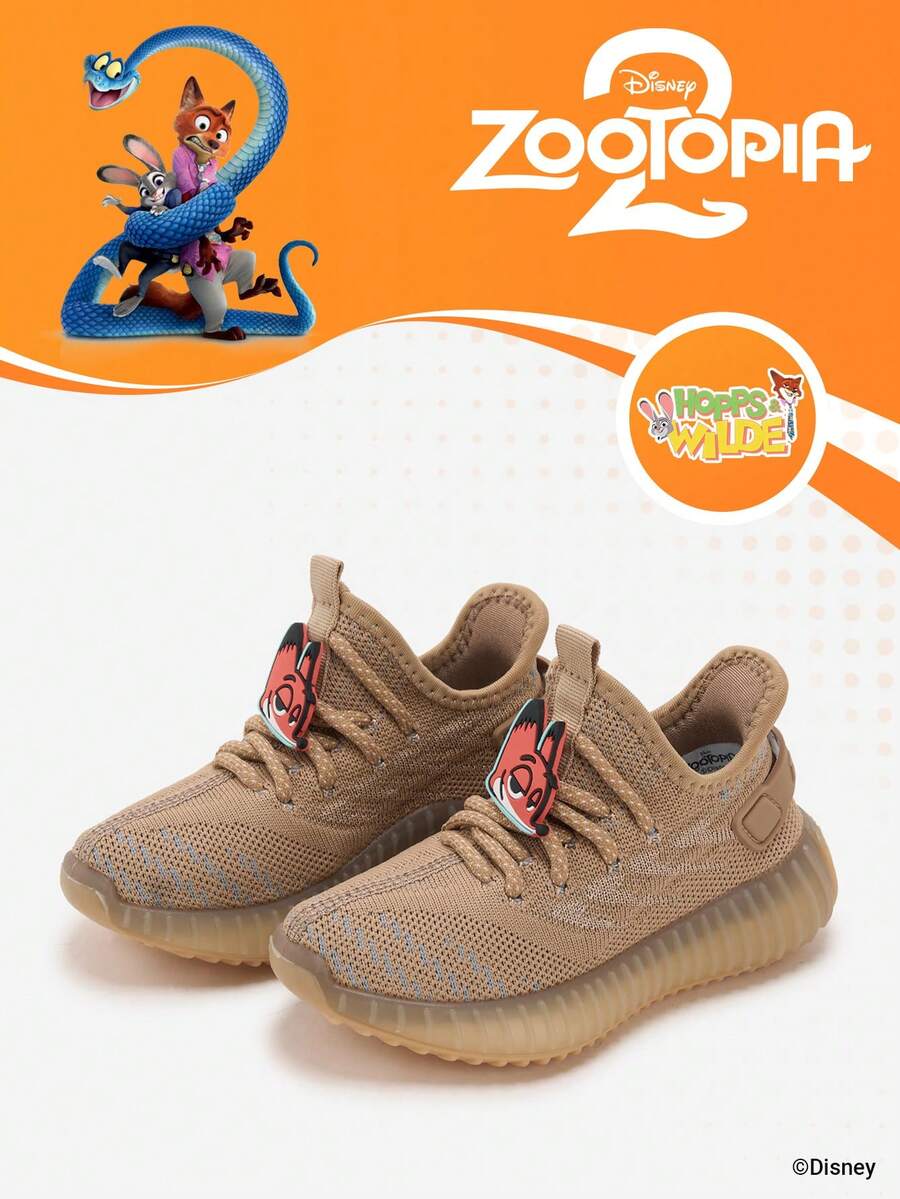 Sản phẩm hợp tác chính thức với Zootopia 2 | Một đôi giày thể thao trẻ em Disney, phù hợp cho việc đi lại hàng ngày và các hoạt động ngoài trời trong kỳ nghỉ, ôm sát chân, chống trơn trượt, chống mài mòn và thoáng khí (giày thể thao trẻ em, giày trẻ em, giày bé gái) - màu nâu - Xem 1