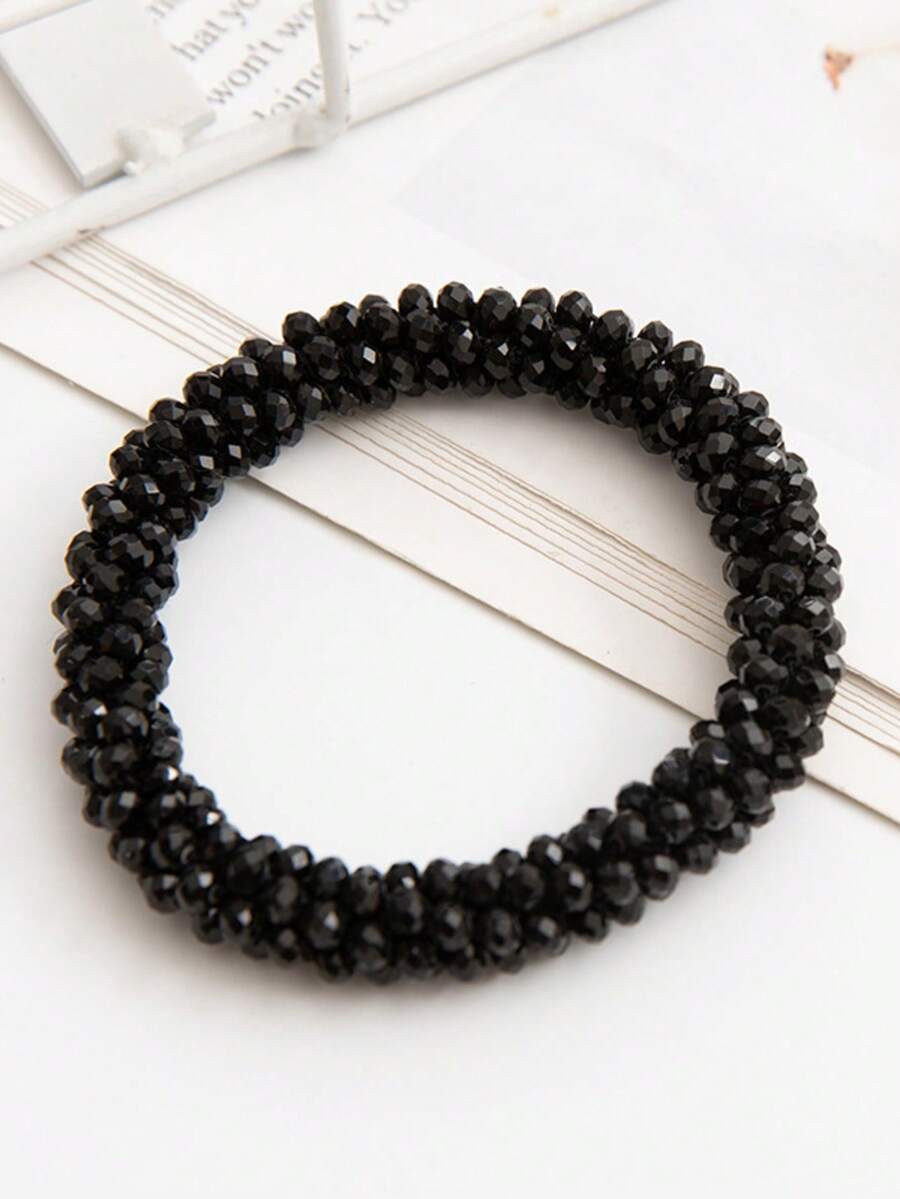 1 chiếc vòng tay và dây buộc tóc đính hạt pha lê nhân tạo, unisex, kích thước 5.5-8 inch, thích hợp đeo hàng ngày, làm quà tặng ngày lễ, phụ kiện thời trang. - đính cườm - Xem 1