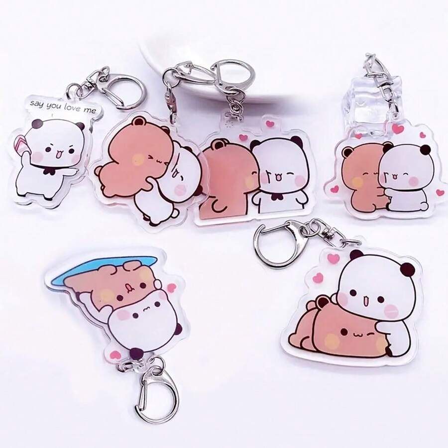 Creative 2D Acrylic Keychain, Cartoon Anime DIY Personalized Bag Pendant Accessory - View 1