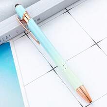 Customized Text LOGO Rose Gold Ombre Metal Push Button Aluminum Barrel Pen, Capacitive Touch Ballpoint Pen, Elegant Gift For Family, Friends, Teachers, Parents, Colleagues, Graduation & Back To School Season - Multicolor - View 18