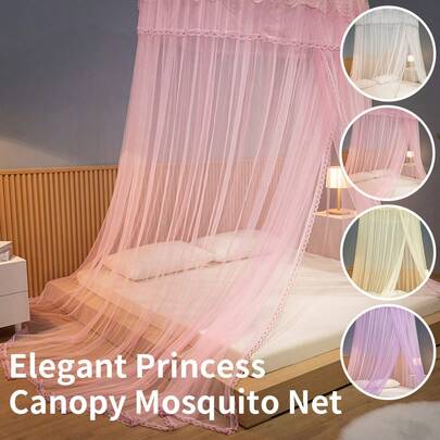1pc Princess Style Palace Dome Mosquito Net (100*280*1200cm), Dreamy & Elegant Design, Minimalist & Fashionable, Essential For Summer Anti-Mosquito, Home Decor, Suitable For Single Bed, Double Bed, King Size Bed, Bedroom, Vacation Rental, Camping Outdoors