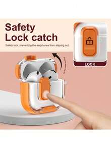 Fashion Business Bracket Suitable Compatible With Apple Bluetooth Earphones 4 Active Noise Cancelling Protective Case With Lock Clasp, Pro 3/2 2nd Generation Protective Shell Anti-Open Cover Earphone Case Full Protective Anti-Fall Earphone Cover - Black - View 4