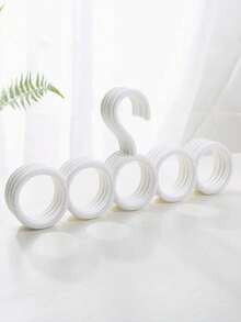 1/5 pièces Crochets ronds blancs pour foulards, Porte-foulards de rangement en plastique, Convient pour la penderie, Organisateur d'accessoires durable, Gain de place, Peut être utilisé pour suspendre les ceintures, les cravates et les foulards, Idéal pour l'organisation de la penderie et le rangement des accessoires, Convient également pour la buanderie, la corde à linge, la décoration de la chambre, les articles essentiels pour le dortoir, l'organisation de la penderie, la décoration de la maison, les articles ménagers, la décoration de la chambre - Voir 7
