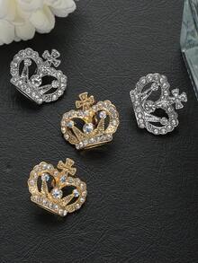 8 piezas de elegantes botones con forma de corona decorados con diamante de imitación dorados, adecuados para vestidos de novia, vestidos de noche, chaquetas, suéteres, uniformes, manualidades de bolsos, cajas de regalo, accesorios de costura para muñecas - multicolor - Ver 3