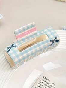 1个/4个甜美花卉格子蝴蝶结发爪夹可爱发饰发夹，适用于丸子头、马尾辫、度假夏季海滩旅行发夹、假日旅行 - 彩色 - 查看 16