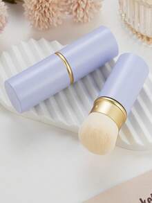 1支/2支装可伸缩化妆刷，柔软刷毛，可用于粉底、腮红、遮瑕等，铝制手柄，多功能旅行化妆刷，带刷盖 - 彩色 - 查看 2