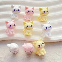 3/5/10/20 Móc khóa hình mèo con bằng nhựa resin sống động - Thích hợp cho lễ Phục Sinh, Ngày Valentine, trang trí đám cưới - Nhiều màu - Xem 9