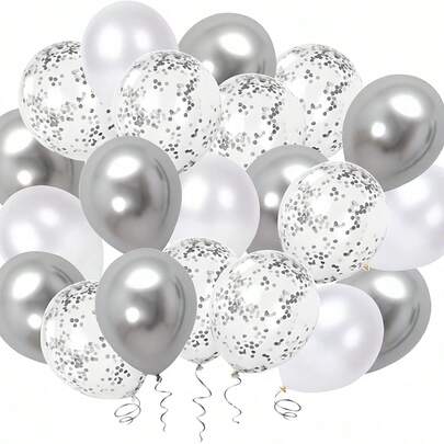Bộ 40/20 quả bóng bay cao su màu trắng và vàng kích thước 10 inch/12 inch, thích hợp trang trí lễ đính hôn, kỷ niệm, đám cưới, nhà cửa, tiệc tùng, sinh nhật, chia tay, quán bar ngoài trời, trang trí đơn cho nam và nữ.