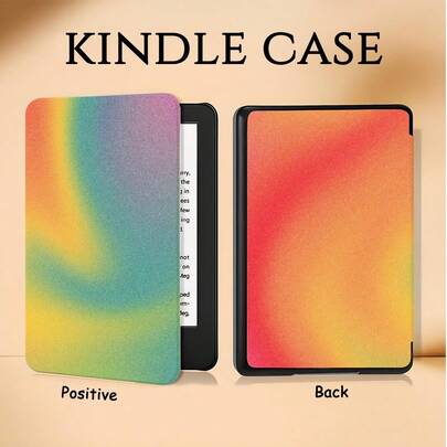 Kindle 阅读器保护套，彩色不对称波浪图案书本式设计，兼容 Kindle Paperwhite 5/6/7 代、Paperwhite 10/11/12 代、Kindle (Colorsoft) 10/11/12 代及其他热门型号，Kindle 保护套/Kindle 配件