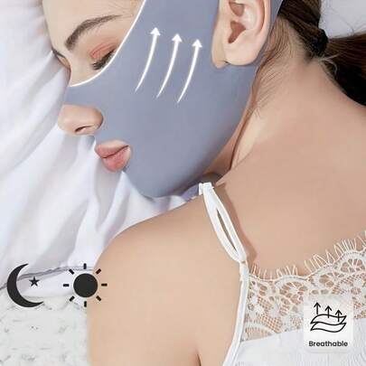 1 Pc Adjustable Chin Support Strap - Anti-Snoring Device & Face Tightening Band For Sleeping And Relaxation | Soft Breathable Material, Unisex Home Wellness Essential