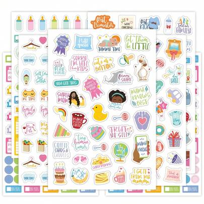 250+ Cute Baby Milestone Stickers, Pregnancy Journal & Newborn Memory Book Accessories, Expecting Mom Handbook Scrapbooking Supplies, Perfect Baby Shower Gift For First Time Moms