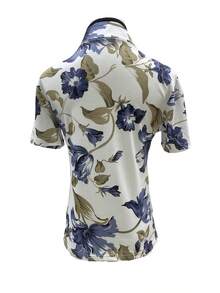 Improved Cheongsam Collar Short Sleeve T-Shirt, New Summer Women's Fashion Printed Slim Fit Undershirt Top Vacation White - White - View 4