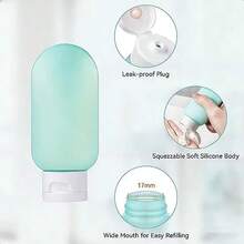 11件套硅胶防水旅行瓶套装，包括洗发水、乳液、喷雾、面霜等化妆品液体容器 - 多色 - 查看 6