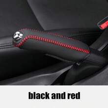 Funda Protectora de Cuero para Freno de Mano de Coche, Accesorios para Interior de Automóvil BNN5 - Estilo carbono NEGRO - Ver 11