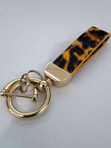 Leopard Print Car Key Chain, Best Choice As Gift For Family And Friends, Fashion Car Key Chain With Key Holder And Mini Screwdriver - Multicolor - View 3