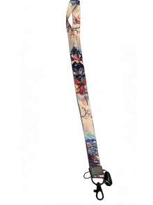 Artistic Style Phone Lanyard, Campus Card/Work ID Holder, Starry Night Koi Fish & Landscape Pattern, Detachable Halter - Rectangle - View 14
