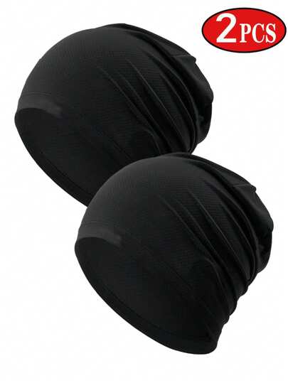 2pcs Skull Wave Beanies - Loose Fit Brimless Hats, Suitable For Men For Summer Sports Like Running, Cycling, Fishing, Hiking, Baseball Etc. Men's Running Knit Hats, Knit Hats, Winter Running Caps, Men's Headbands, Knit Hats, Men, Hats, Women, Hats, Hats, Knit Hats, Running, Gifts, Warm, Skull Caps, Sleep, Sleep Caps, Autumn Clothing