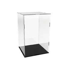 1 pieza Vitrina de acrílico transparente, montaje DIY, disponible en varios tamaños, adecuada para modelos, bloques de construcción, manualidades, exhibición de recuerdos y protección contra el polvo, decoración del hogar - Placa base de PVC negro de 5 mm. - Ver 10
