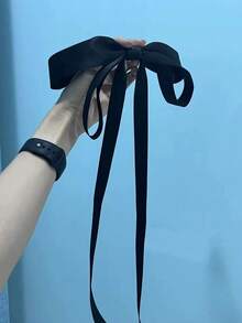 1 pezzo Accessorio per capelli elegante in stile primavera con fiocco grande in seta da 24 cm e nastro lungo 36 cm, fermaglio per capelli con fiocco stile ballerina, decorazione di moda carina, adatto per uso quotidiano, regalo per donna, molletta per capelli, pinze per capelli, estate, vacanza, viaggio - Multicolore - Visualizzare 5