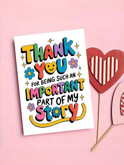 1 adet "Hikayemde Böylesine Önemli Bir Yer Aldığınız İçin Teşekkür Ederim" Temalı, Çiçekli, Şık Teşekkür Kartı ve Zarfı - Renkli Retro Tasarım, Öğretmen Takdiri, Mezuniyet ve Arkadaşlık İçin İdeal, İç Sayfa Boş