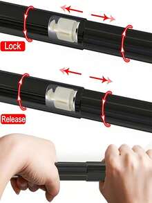 Extendable Curved Shower Curtain Rod Set, Stainless Steel Rust-Proof Adjustable Shower Rail, No Drilling Required For Bathroom Shower Enclosure - D - View 8