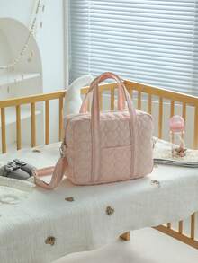 Floral Pattern Adjustable Strap Mommy Bag, Padded Diaper Changing Bag, Diaper Storage Pouch For Mothers - Multicolor - View 15