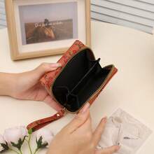 Cherry Print Short Wallet, Fashionable Mini Zipper Wallet - Multicolor - View 7