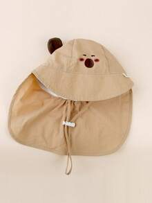 1pc Baby/Kid's Cartoon Animal Pattern Neck Ion Breathable Sunscreen Hooded Shawl, 0-3 Years Old, Spring/Summer - 1PC - View 24