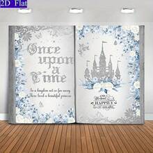 Decoración de fondo de castillo de princesa con brillo rosa y dorado con patrón arcoíris, sin necesidad de energía, pancarta de fiesta multiusos adecuada para inauguración de casa, aniversario y diversas ocasiones, disponible en múltiples estilos y tamaños - f - Ver 6