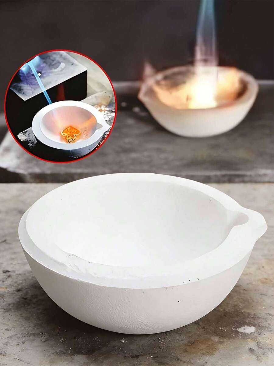 1-Pack Metal Smelting Golden Bowl, Ceramic Quartz Kit, Quartz Silica Melting Crucible, High Temperature Melting, For Metal Smelting And Casting Jewelry, Refining Golden And Silver, Alloys, Jewelry Casting Tools, Metal Casting Molds, Melting Dishes