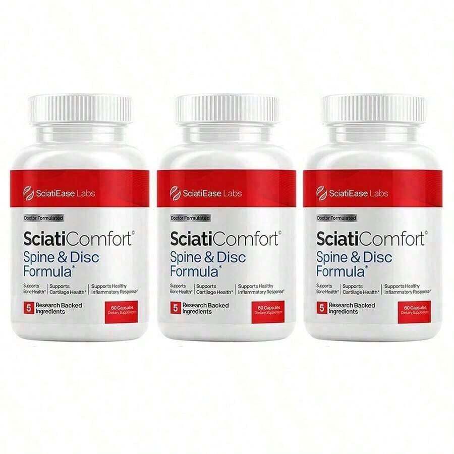 SciatiEase Labs SciatiComfort Spine & Disc Formula Capsules | Doctor Formulated | 5 Research Backed Ingredients | Supports Bone, Cartilage & Inflammatory Response | 60 Capsules | Dietary Supplement - 3件 - 查看 1
