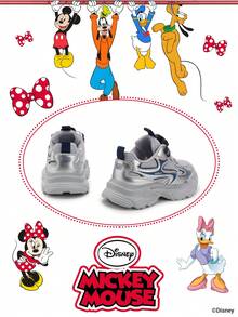 Authorized Collaboration With Mickey Mouse | A Pair Of Disney Children's Sneakers, Suitable For Daily, Festival, Sports, And Outdoor Wear. It Fits The Foot Comfortably, Is Anti-Slip, Wear-Resistant, And Breathable (Boys' Sneakers, Boys' Board Shoes, Children's Sneakers, Girls' Sneakers, Girls' Board Shoes) - Silver - View 3