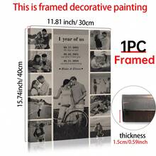 1件可定制照片拼贴画，周年纪念模板，一周年纪念礼物，送给朋友和女友的礼物，送给自己和他们的礼物。可定制海报，房间装饰，可定制墙饰，定制照片，可定制物品，提供相框 - 彩色 - 查看 17