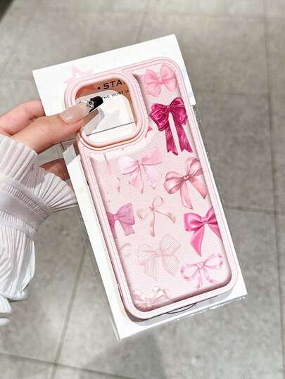 Ốp điện thoại chống sốc, họa tiết nơ hồng, có vân, phù hợp với Apple 17/16 Pro Max, 14/13, 16, 12, 11 Pro Max, XS Max, X, XR, 8, 7, 14 Plus. Có thể dùng làm quà sinh nhật, quà cho bạn gái, bạn trai hoặc dùng cho chính mình.