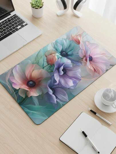 Large Size Mouse Pad, Waterproof Non-Slip Smooth Cloth Surface, Fantasy Lotus Flower Fresh Illustration Pattern, Also Suitable As Keyboard Pad, Desk Mat Or Book Stand, Suitable For Gamers, Office And Dorm Use, Compatible With Mouse And Trackball, Gift For Gamers, Electronics > Computer & Office > Mouse Pads & Wrist Rests > Mouse Pads