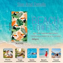 1pc Toucan Tropical Leaf Beach Towel, Super Soft Microfiber Extra Large Beach Blanket, Super Absorbent Bath Towel, Suitable For Travel, Pool, Diving, Surfing, Yoga, Camping, Available In Multiple Sizes, Beach Accessories For Beach, Pool, Travel, Camping, Yoga - Birds - View 26
