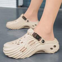 Sandalias de hombre con suela gruesa y cómoda, aptas para primavera/verano, conducir, playa, material de EVA - Marrón caqui - Ver 3