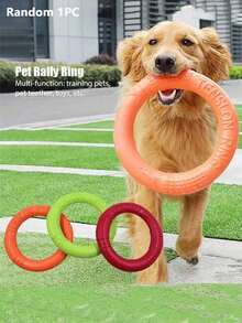1pc Dog - An Interactive Toy For Training, Tug-Of-War, Chewing And Water Fun - Suitable For Outdoor Play, Can Be Used As Dog Toy, Training Ring, Sturdy And Chewable, Also Serves As Pet Retrieval Toy, Pet Floating Ring, Suitable For Training And Cleaning Teeth Of Medium And Large Dogs, Also A Dog Swimming Pool Floating Toy - Multicolor - View 15