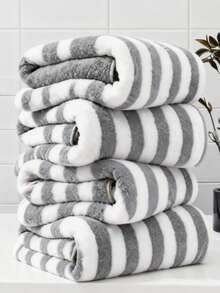 4Packs Bath Sheet Grey Back To School For Beauty Salon Home Bathroom Home Deocr Bathroom Deccor  Bathroom Essentials  Room Deciration Home Décor - Light Grey - View 7