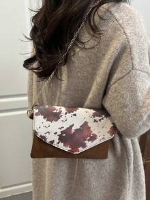 新款女士斜挎包，简约百搭单肩包，女士手拿包 - 棕色 - 查看 11