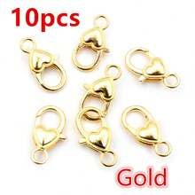10pcs 26x19mm Heart Shape Lobster Clasp Hooks Craft Keychain Clasps DIY Jewelry Making Accessories Findings - Heart - View 12