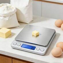 1pc Compact Digital Kitchen Scale, Stainless Steel LCD Electronic Smart Food Scale, Small Gram Baking Scale, Jewelry Scale, Coffee Scale, Herbal Scale, Kitchen Supplies, Cooking Tools - Silver - View 5