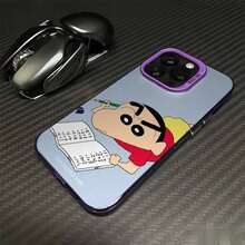 Crayon Shin-Chan Phone Case Studying Shin-Chan Math Design Suitable For  17/17 Pro/17 Pro Max/17 Air/16/15/14/13/12/11/X Series  17 Pro Max Case  17 Pro Case  17 Case Stocking Stuffers The Girlfriend  Early Fall Fashion - Transparentes Lila - Übersicht 7