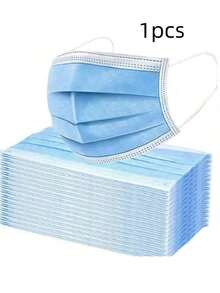 100 piezas Mascarillas desechables, Tela no tejida de 3 capas, a prueba de polvo y transpirable, Equipo de protección personal unisex adecuado para uso diario en el hogar, la escuela, la oficina y al aire libre - Multicolor - Ver 19