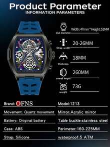 SANDA. OFNS 1213 Fashion Men's Quartz Watch Luminous Wristwatch Waterproof Silicone Strap Sports Leisure Watches For Man - One Size - View 8