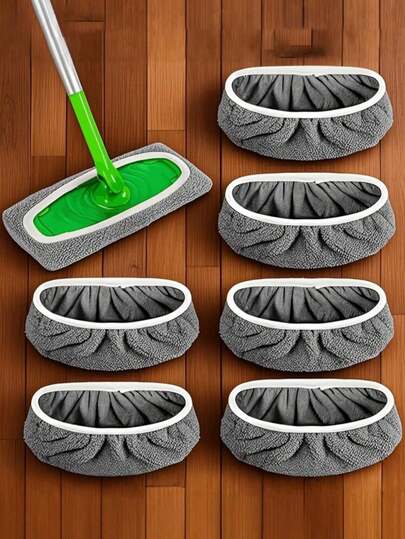 4 piezas de almohadillas de mopa plana reutilizables y lavables, sin arañazos y sin desprendimiento, para uso en seco y húmedo, con alta absorción para la limpieza de pisos de madera dura, adecuadas para la mayoría de las mopas planas, aplicables para la sala de estar (tamaño grande), dormitorio (tamaño pequeño), cocina, limpieza profunda eficiente