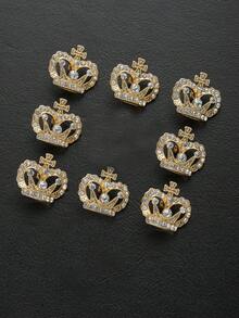 8 piezas de elegantes botones con forma de corona decorados con diamante de imitación dorados, adecuados para vestidos de novia, vestidos de noche, chaquetas, suéteres, uniformes, manualidades de bolsos, cajas de regalo, accesorios de costura para muñecas - multicolor - Ver 12