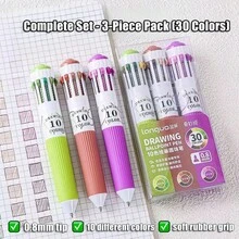 116色油性圆珠笔 - 10种颜色搭配1种颜色的多色笔，适用于日记、绘画和笔记 - 0.8毫米可爱卡通软握中性笔，中性笔 - 学生卡通绘画彩色圆珠笔，笔记本笔，创意文具 - 彩色 - 查看 19