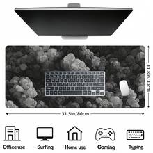 加长型游戏鼠标垫，日式云纹图案，大号电脑鼠标垫，缝边设计，长款 XL 动漫鼠标垫，适用于笔记本电脑和键盘（黑灰色云纹） - 查看 10