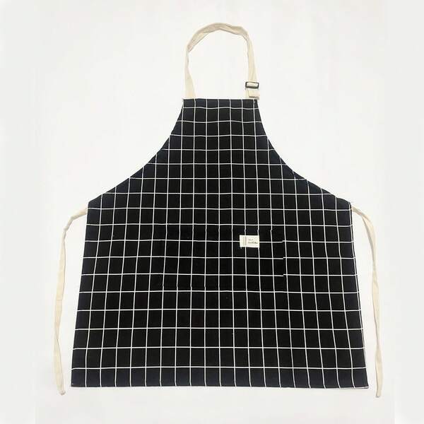 1pc Plaid Apron, Multiple Colors Available, With Pockets, Adjustable, Unisex For Adults